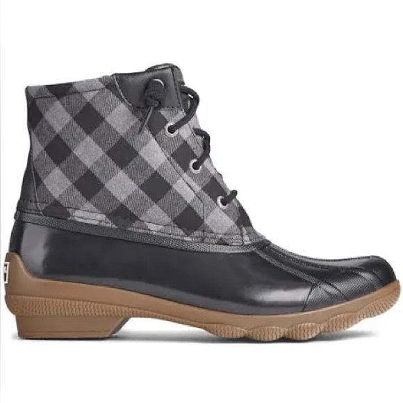 Sperry Syren Gulf Plaid Zippered Duck Boots Size Women’s 9 - Picture 1 of 5